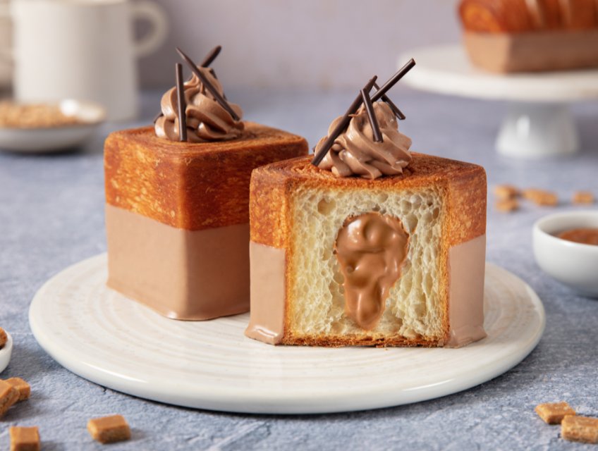 IRCA Since - caramel filling in cube croissant